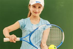 Girl with tennis racket